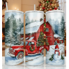 20oz Christmas Tumbler | Double Wall Insulated Skinny Cup w/ Straw