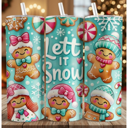 20oz Christmas Tumbler | Double Wall Insulated Skinny Cup w/ Straw