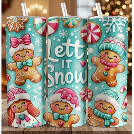 20oz Christmas Tumbler | Double Wall Insulated Skinny Cup w/ Straw