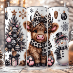 20oz Christmas Tumbler | Double Wall Insulated Skinny Cup w/ Straw