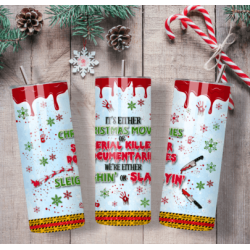 20oz Christmas Tumbler | Double Wall Insulated Skinny Cup w/ Straw