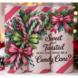 20oz Christmas Tumbler | Double Wall Insulated Skinny Cup w/ Straw