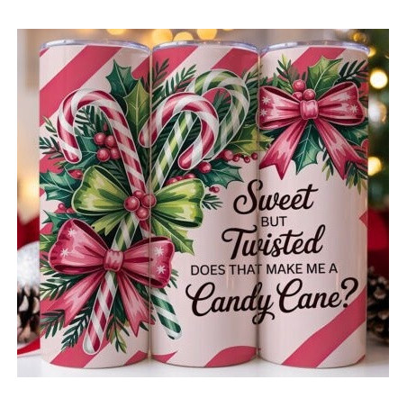 20oz Christmas Tumbler | Double Wall Insulated Skinny Cup w/ Straw