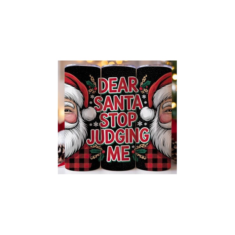 20oz Christmas Tumbler | Double Wall Insulated Skinny Cup w/ Straw