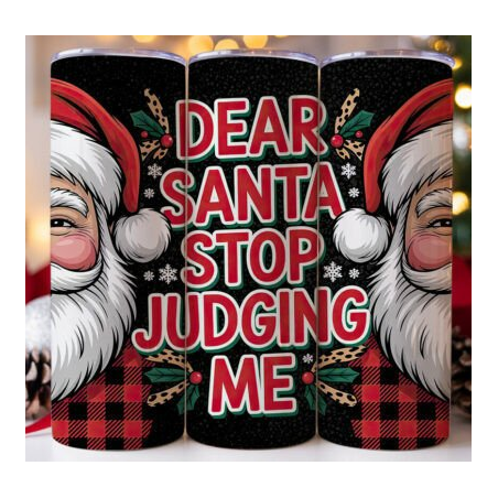 20oz Christmas Tumbler | Double Wall Insulated Skinny Cup w/ Straw