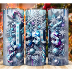 20oz Christmas Tumbler | Double Wall Insulated Skinny Cup w/ Straw