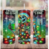 20oz Christmas Tumbler | Double Wall Insulated Skinny Cup w/ Straw