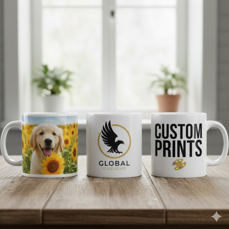 Custom White Coffee Mugs - Print Your Logo or Photo