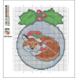 Snuggle Fox Laser-Cut Wood Cross-Stitch Kit - 14 Colors
