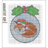 Snuggle Fox Laser-Cut Wood Cross-Stitch Kit - 14 Colors