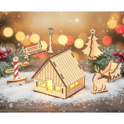 North Pole Village 3mm MDF Craft Kit - Laser Cut Christmas
