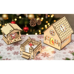North Pole Village 3mm MDF Craft Kit - Laser Cut Christmas
