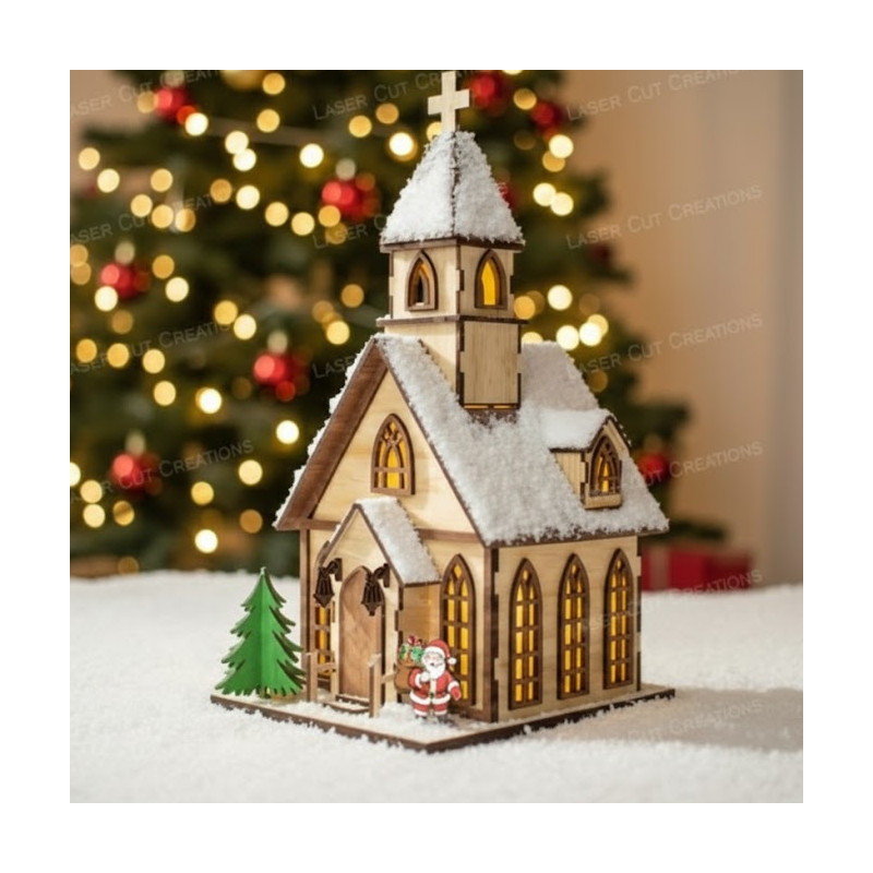 Paint-Your-Own 32cm Christmas Chapel Kit | DIY MDF Decor