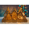 Rustic Wooden Christmas Village Scene