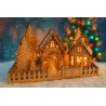 Rustic Wooden Christmas Village Scene