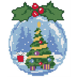 Christmas Tree Laser-Cut Wood Cross-Stitch Kit - 12 Colours