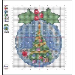 Christmas Tree Laser-Cut Wood Cross-Stitch Kit - 12 Colours