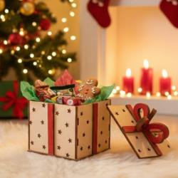 Star-Embossed 3mm MDF Gift Box Kit | DIY 95x120mm