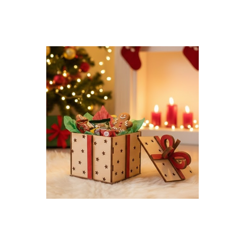 Star-Embossed 3mm MDF Gift Box Kit | DIY 95x120mm