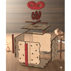 Star-Embossed 3mm MDF Gift Box Kit | DIY 95x120mm