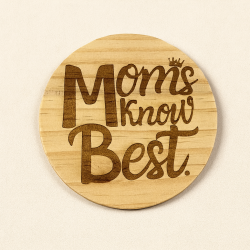 Rustic Pine Laser-Engraved Coaster Set – Pack of 4 | Stylish Wooden Drink Coasters