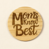 Rustic Pine Laser-Engraved Coaster Set – Pack of 4 | Stylish Wooden Drink Coasters