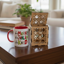 Artisan Laser-Cut MDF Mug Gift Box | 3 Designs | Keepsake