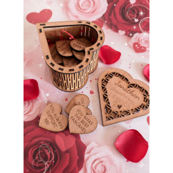 Personalized "10 Reasons Why I Love You" Wooden Heart Box