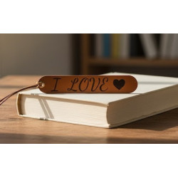 Handcrafted Engraved Leather Bookmark | Custom Veg-Tanned Leather Gift