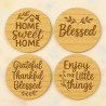 Rustic Pine Laser-Engraved Coaster Set – Pack of 4 | Stylish Wooden Drink Coasters