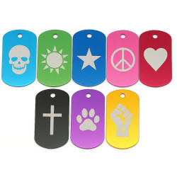 Custom Laser Engraved Metal Tags – 10 Colours | Durable Anodized Aluminum
