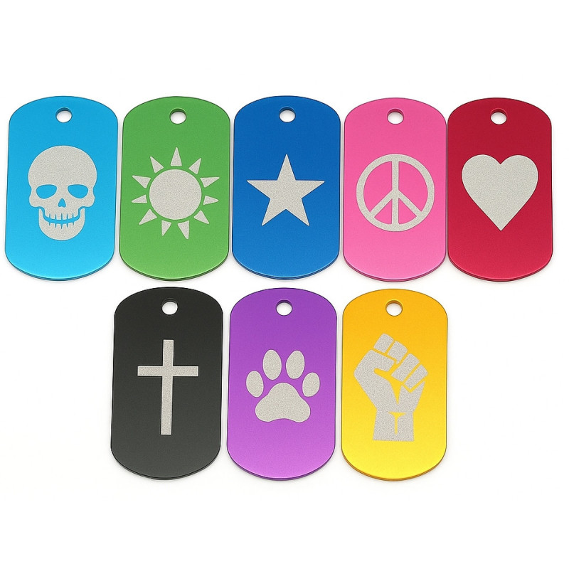 Custom Laser Engraved Metal Tags – 10 Colours | Durable Anodized Aluminum