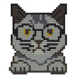 Wooden cat Cross Stitch Keyring Kit | Beginner Friendly Craft