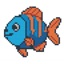 Wooden Fish Cross Stitch Keyring Kit | Beginner Friendly Craft