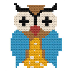 Wooden Owl Cross Stitch Keyring Kit | Beginner Friendly Craft