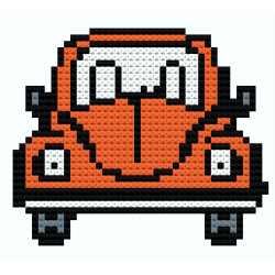 Wooden VW Car Cross Stitch Keyring Kit | Beginner Friendly Craft