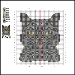 Wooden cat Cross Stitch Keyring Kit | Beginner Friendly Craft