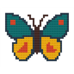 Wooden Butterfly  Cross Stitch Keyring Kit | Beginner Friendly Crafts
