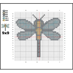 Wooden Dragonfly Cross Stitch Keyring Kit | Beginner Friendly Craft