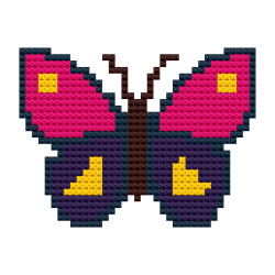 Wooden Butterfly  Cross Stitch Keyring Kit | Beginner Friendly Crafts