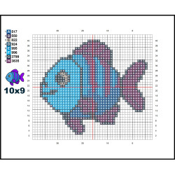 Wooden Fish Cross Stitch Keyring Kit | Beginner Friendly Craft