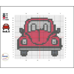 Wooden VW Car Cross Stitch Keyring Kit | Beginner Friendly Craft