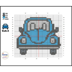 Wooden VW Car Cross Stitch Keyring Kit | Beginner Friendly Craft