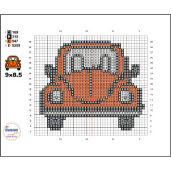 Wooden VW Car Cross Stitch Keyring Kit | Beginner Friendly Craft