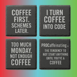 Custom Engraved Slate Coaster Set (Pack of 4) | Gift Box Included