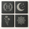 Custom Engraved Slate Coaster Set (Pack of 4) | Gift Box Included