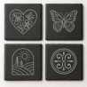 Custom Engraved Slate Coaster Set (Pack of 4) | Gift Box Included