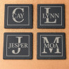 Custom Engraved Slate Coaster Set (Pack of 4) | Gift Box Included