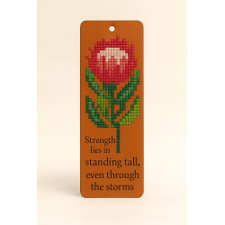 Leather Cross Stitch Bookmark Kit – Veg Tan 65x190mm
