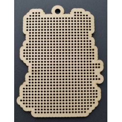Wooden Panda with bow Cross Stitch Keyring Kit | Beginner Friendly Craft
